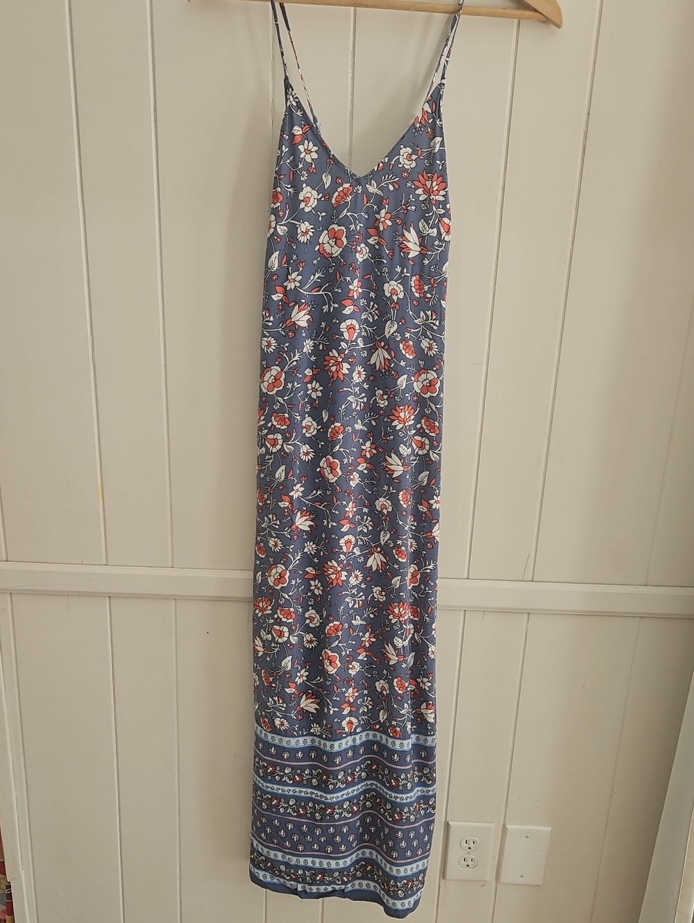 Old Navy Blue Floral Boho Rayon Maxi Dress Size S